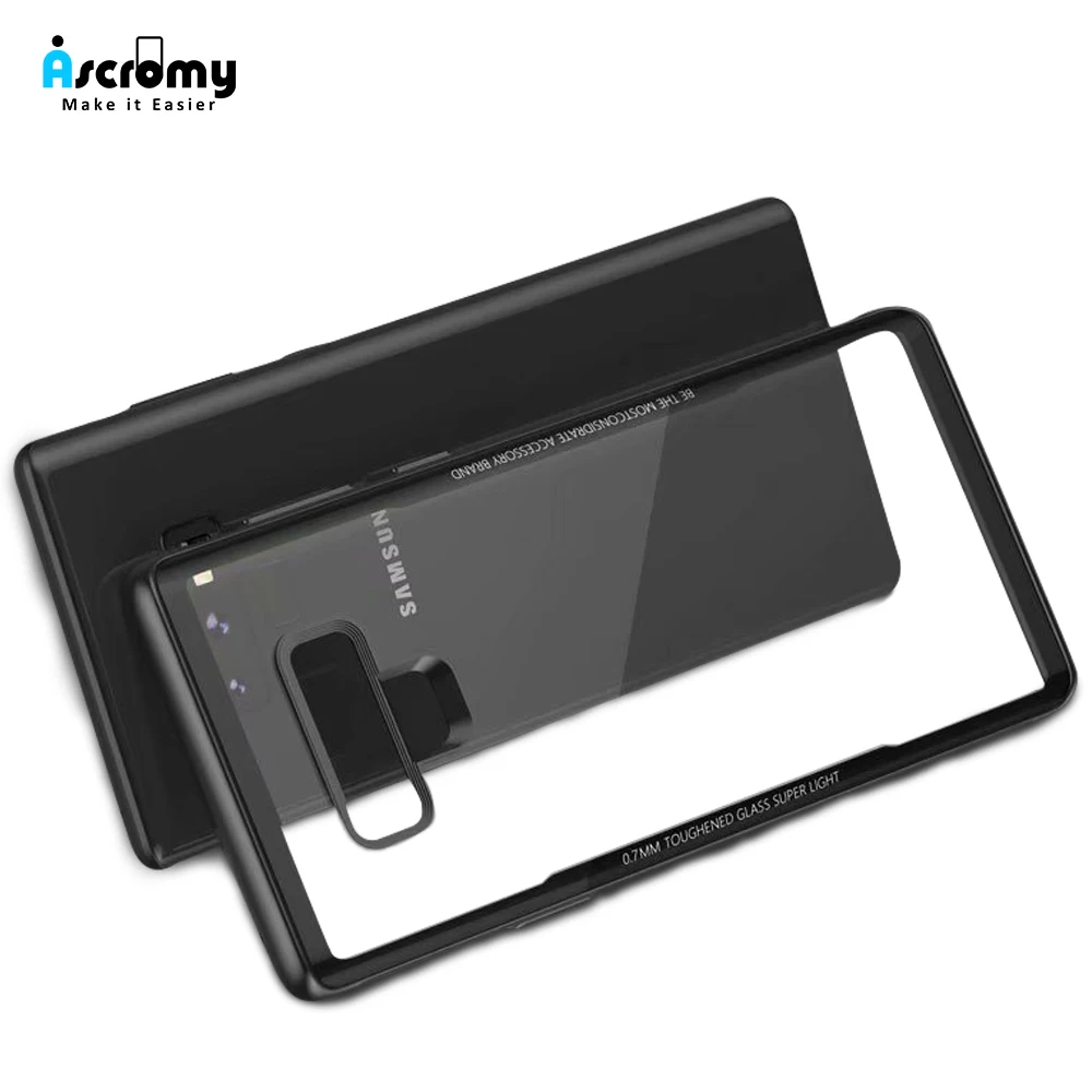 

Ascromy For Samsung Note 9 Phone Case Silicone Glass Shockproof Luxury Glitter Cover For Samsung Galaxy S9 Plus Capa Accessories