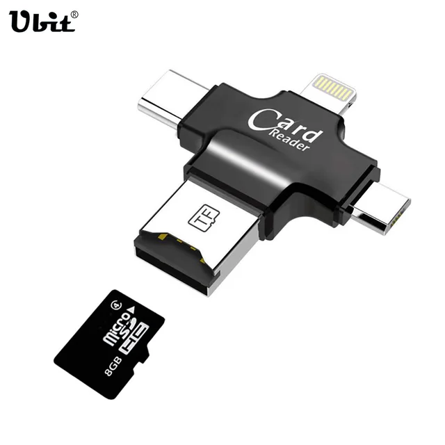Ubit 4 In 1 Converter Otg Memory Card Reader Tf Microsd Adapter For Ubit 4 In 1 Converter Otg Memory Card Reader Tf Microsd Adapter For Android Ios Laptop Phone Type C Usb A Micro