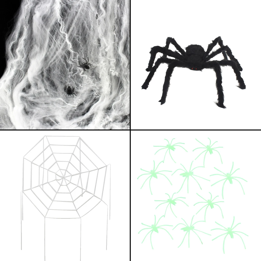 Realistic Stretchy Cobweb Spider Web Halloween Party Props Haunted House Decor*