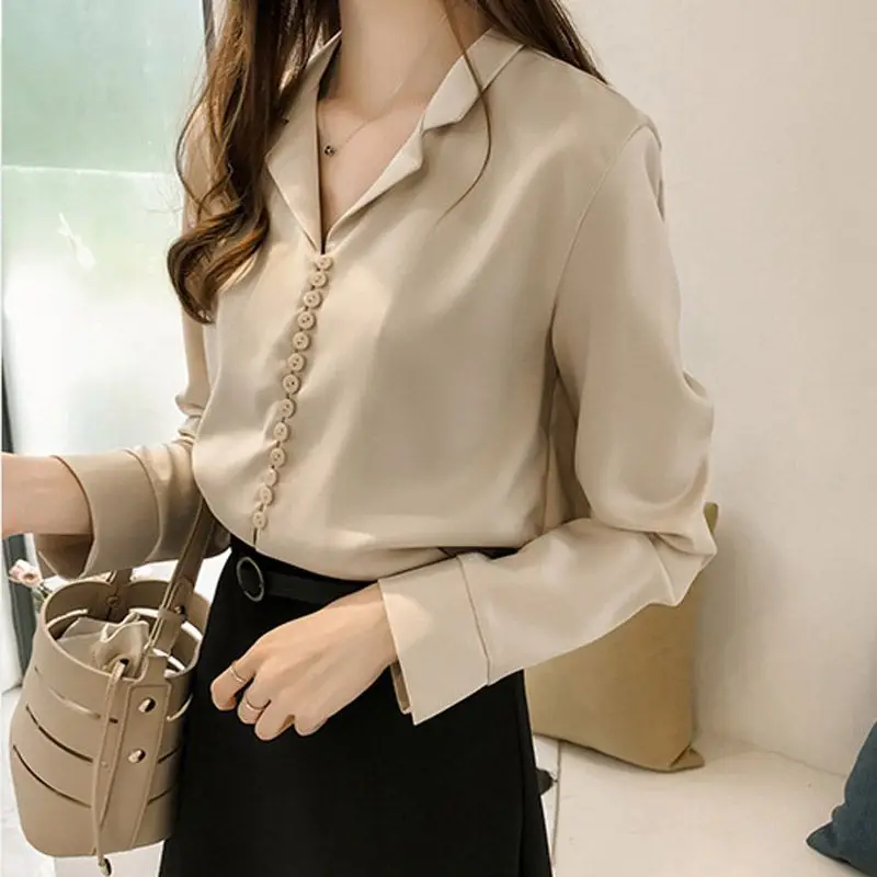 

Women Vintage Tops Fashion Spring Shirt Women Long Sleeve Blouse Korean Woman Clothes