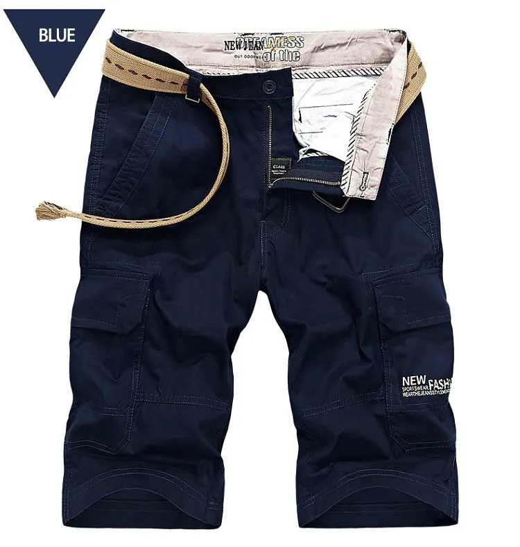 Новые модные летние Для мужчин Повседневное Boardshort мыть хлопок Пляжные шорты-карго с мульти карман свободные мешковатые шорты Уличная