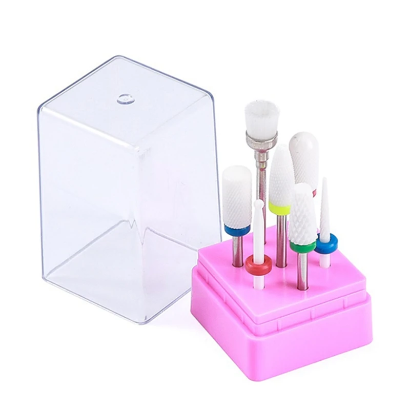 

7Pcs Nail Drill Bits Set Blue Color Tungsten Carbide Acrylic Nail File Drill Bit Manicure Pedicure