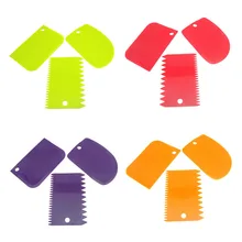 3 Шт Пластиковый Скребок Выпечки Обледенение Фондант Торт украшение Простой Гладкой Jagged Edge-Случайные Цвета