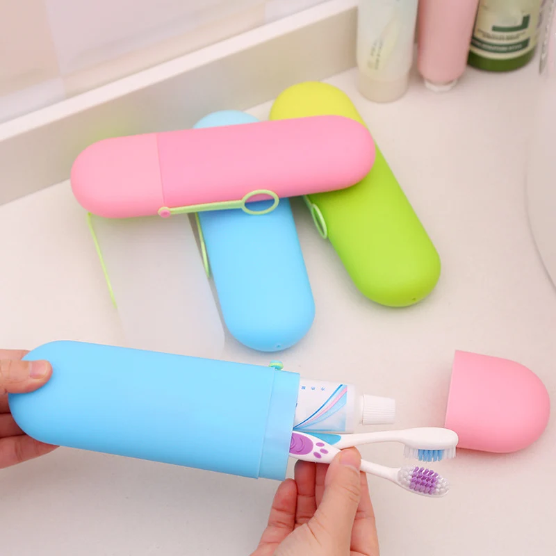 

1pcs Portable Toothbrush Holder Box Storage Cup Outdoor Traveling Random Color J2Y