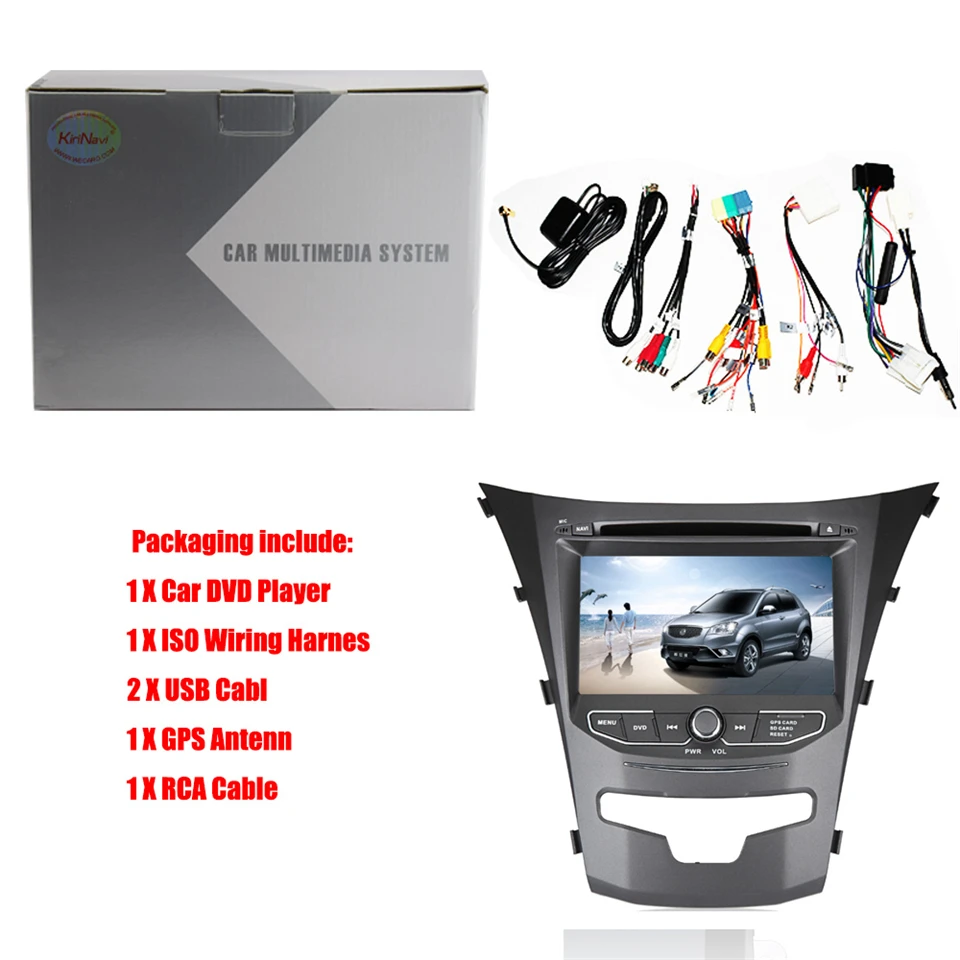 Clearance KiriNavi Octa core 4G LET android 7 car stereo for Ssangyong Korando radio gps 2014 - 2017 support 4K Video 4G 5