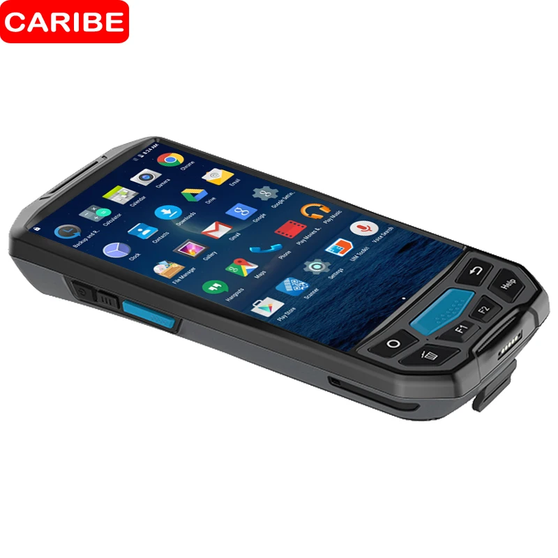 CARIBE 1D 2D الباركود ماسحة الصناعية PDA اللاسلكية الروبوت PDA مع بنيت في الحرارية طابعة GPS QR ماسحة البيانات جامع