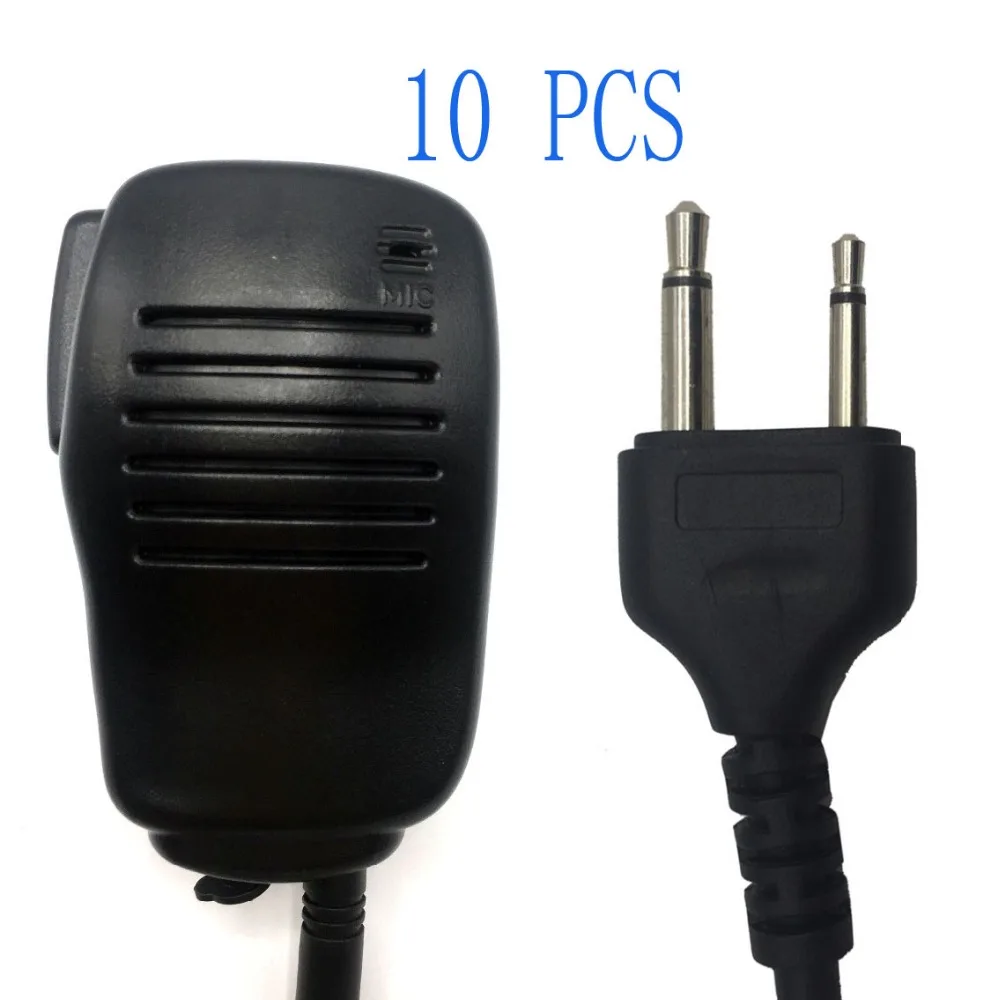 10pcs 2 way radio 2 PIN Handheld Speaker Mic for for IC V8/V82 STANDARD HORIZON Cobra