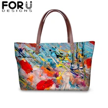 FORUDESIGNS/Мягкая Водонепроницаемая женская сумка на плечо, красочная картина, 3D принт, сумка для покупок, женская модная переносная Сумочка, новинка