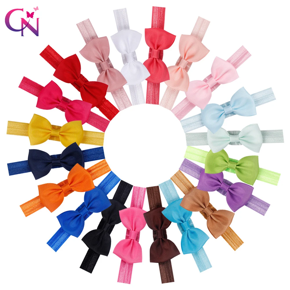

20 Colors 20 Pcs kids Small Hair Bow Tie Headband DIY Grosgrain Ribbon Bow Elastic Hair Bands For Girl Children Hair Accessories