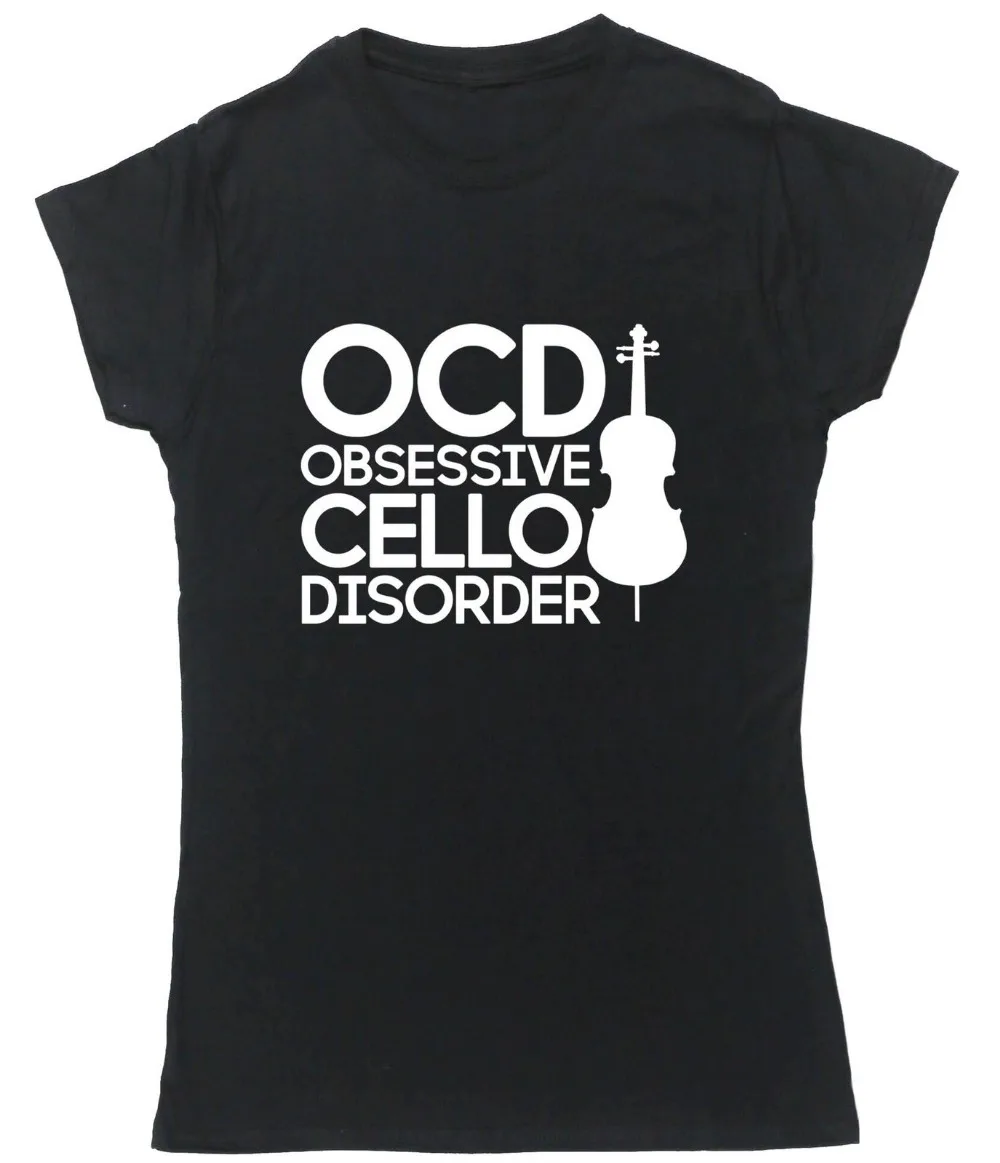 

Women Tops OCD Obsessive Cello Disorder t-shirt Lady Tees Gifts Dropshipping