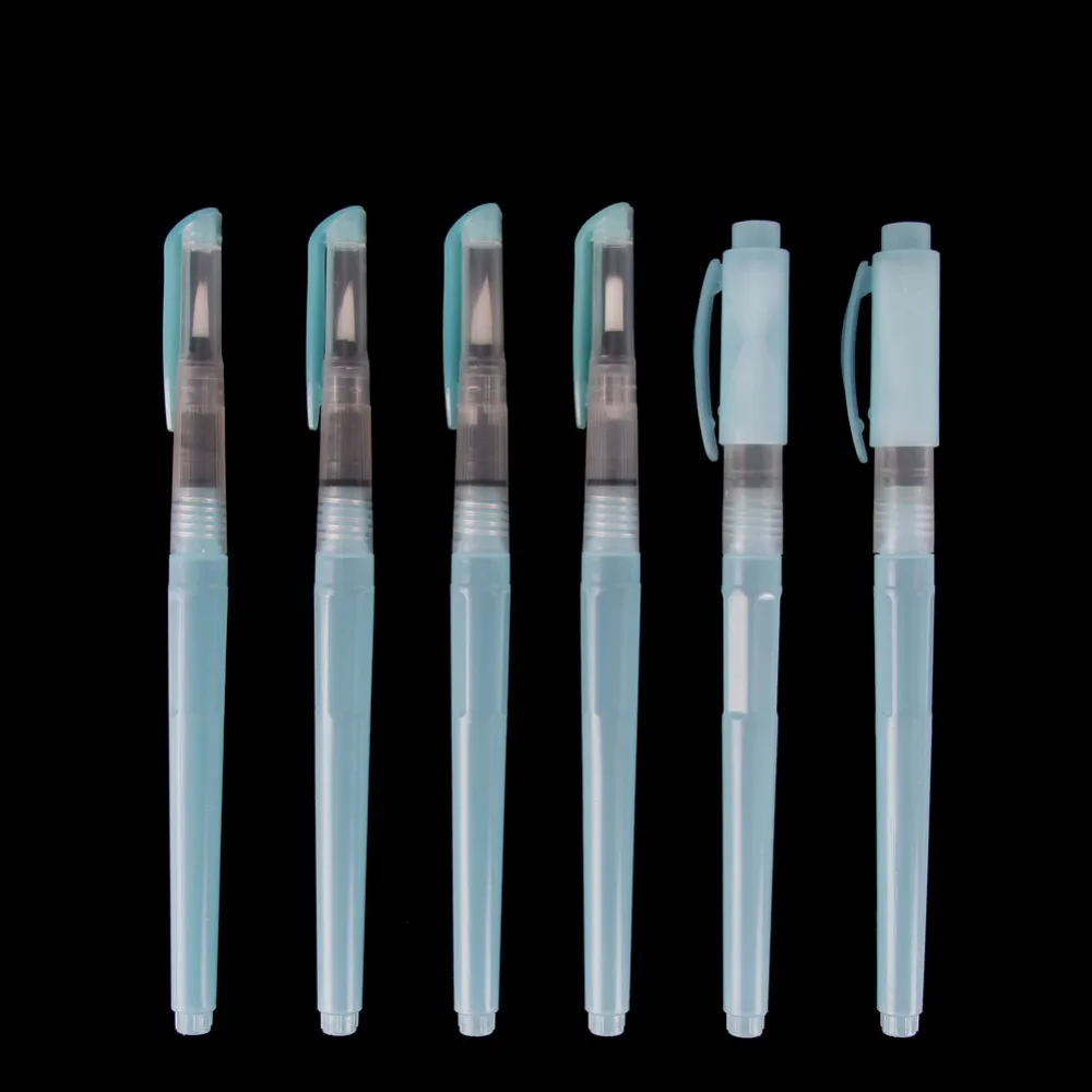 6pcs/lot Flat + Round Tip Pilot Water Brush Ink