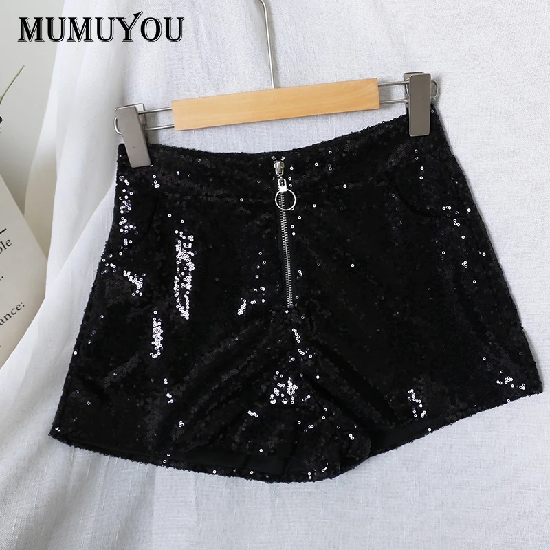

Free Shipping Adult Sparkle Ladies Full Sequins Shorts High Waist Zipper Bling Glitter Dance Rock Ds Club HotPants 912-A326