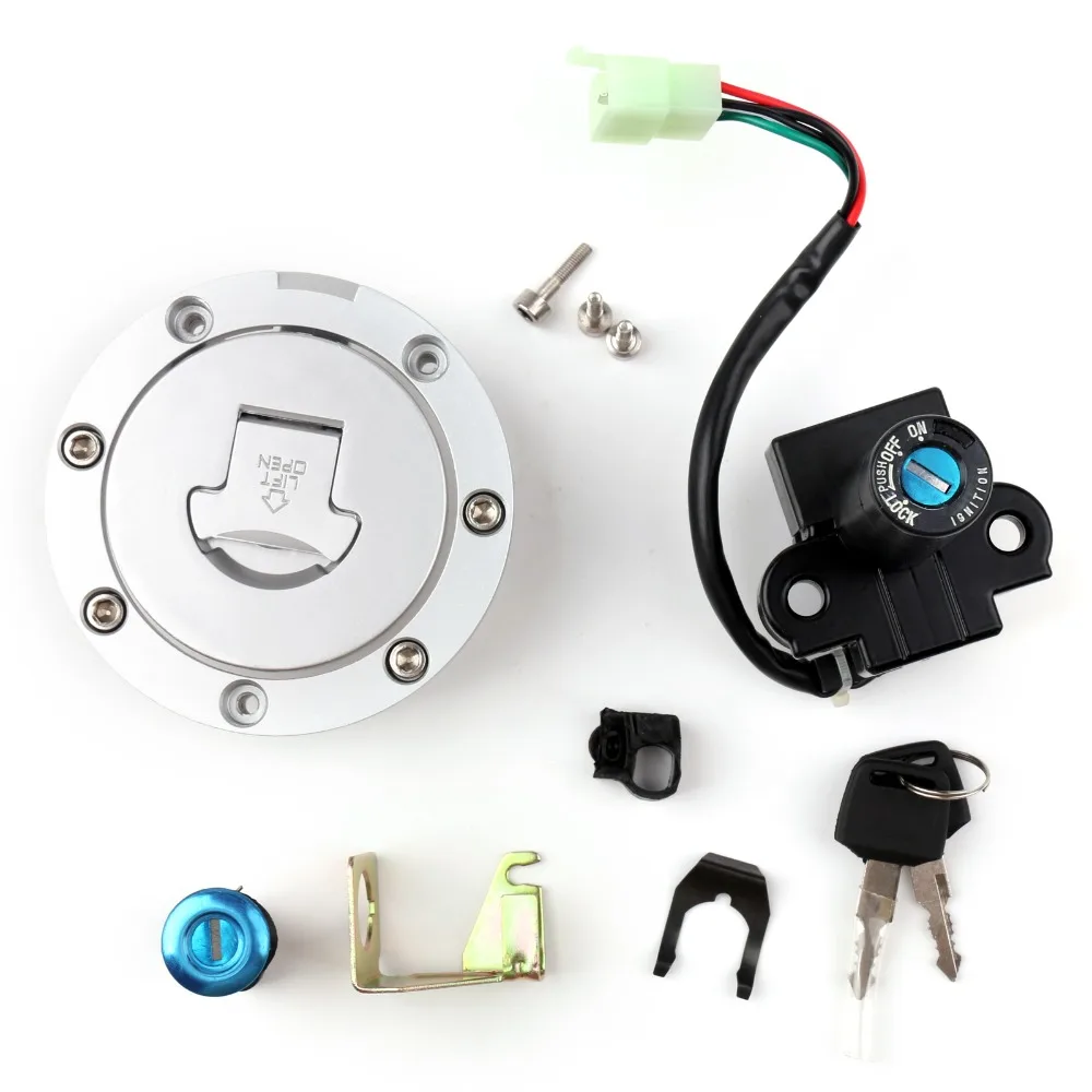Motorcycle Ignition Switch Lock Fuel Gas Cap Key Set For