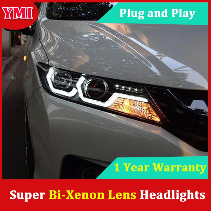 Car Headlights For Honda City Headlight Assembly 2015 2016 2017 U LED