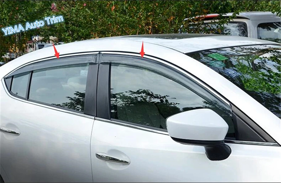 Lapetus для Mazda 3 AXELA хэтчбек седан- седан окна Козырьки тенты ветер дождь дефлектор козырек защита вентиляционное отверстие крышка комплект