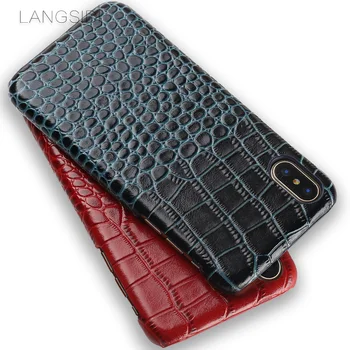 

Luxury mobile phone shell For iPhone 8 mobile phone case advanced custom crocodile texture Leather Case