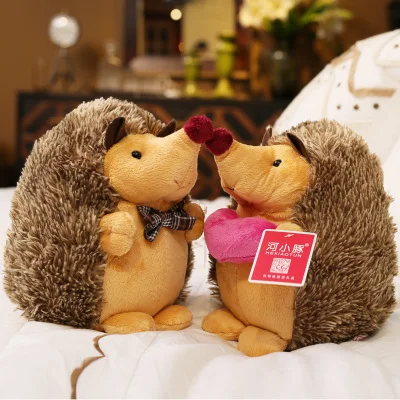 

about 17cm cute loves hedgehog plush toy couples hedgehogs soft doll kid's toy proposal, birthday gift b2197