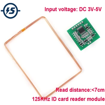 

RFID Wireless Module ID Card Reader EM4001 UART DC 3V-5V 125KHz 25mA Contactless Controller w/Antenna
