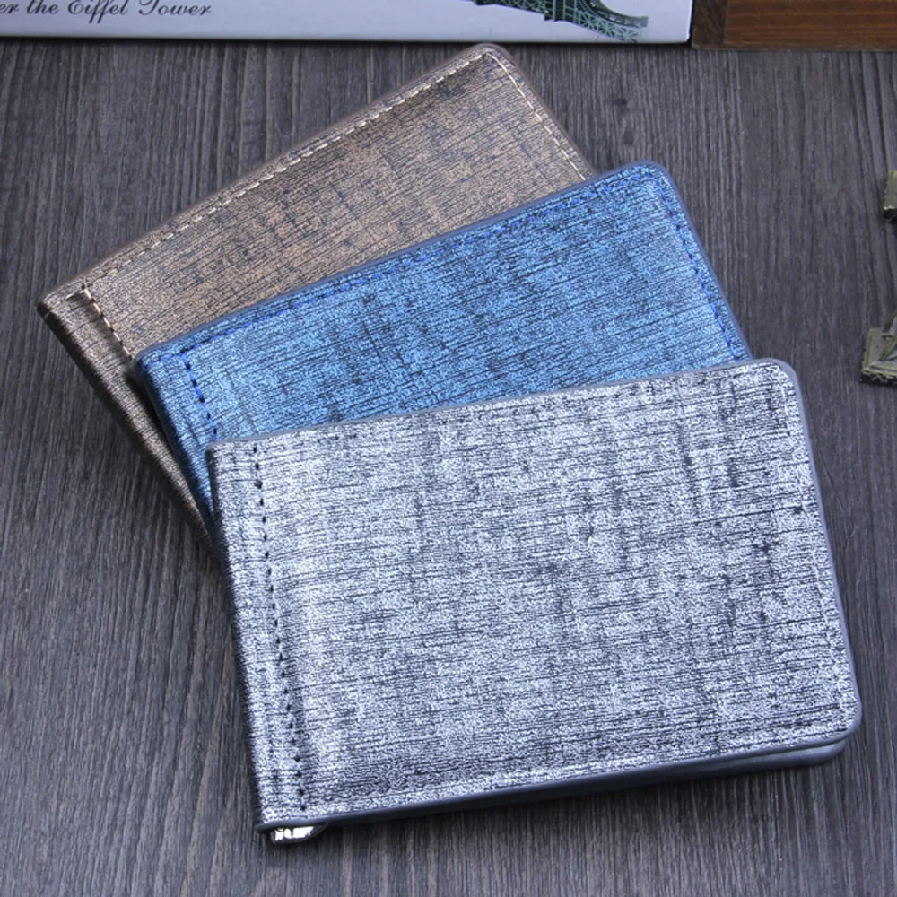 

Cartera Hombre Men Bifold Business Leather Wallet ID Credit Card Holder Purse Pockets Men's Denim Wallet Gold High Quality Bags