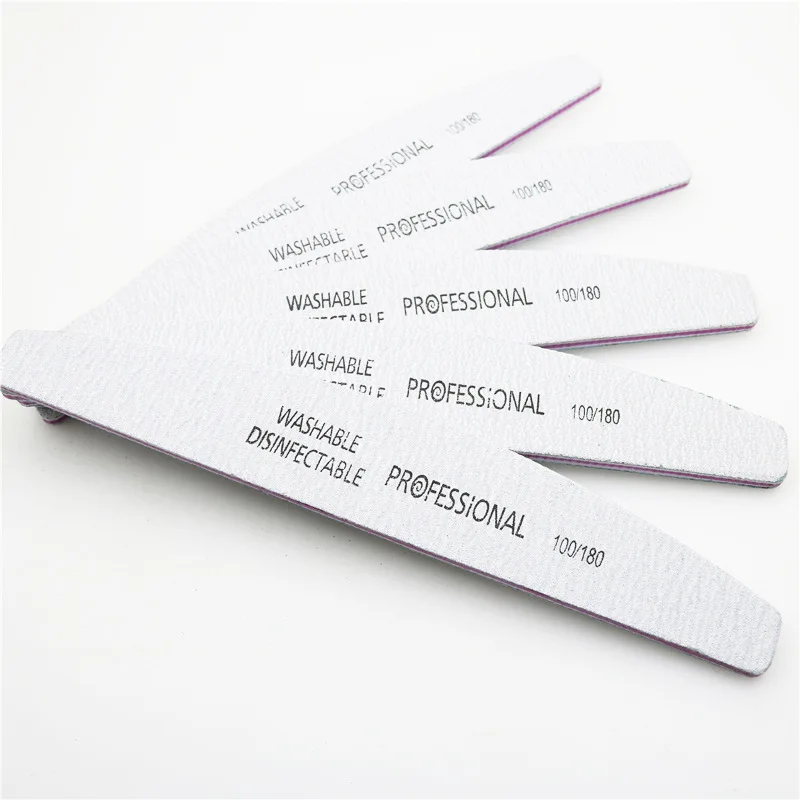 

5Pcs/Lot Nail File 100/180 Sanding Buffer Block Pedicure Manicure Buffing Polish Beauty Tools Professional Nail Files Grey Boat
