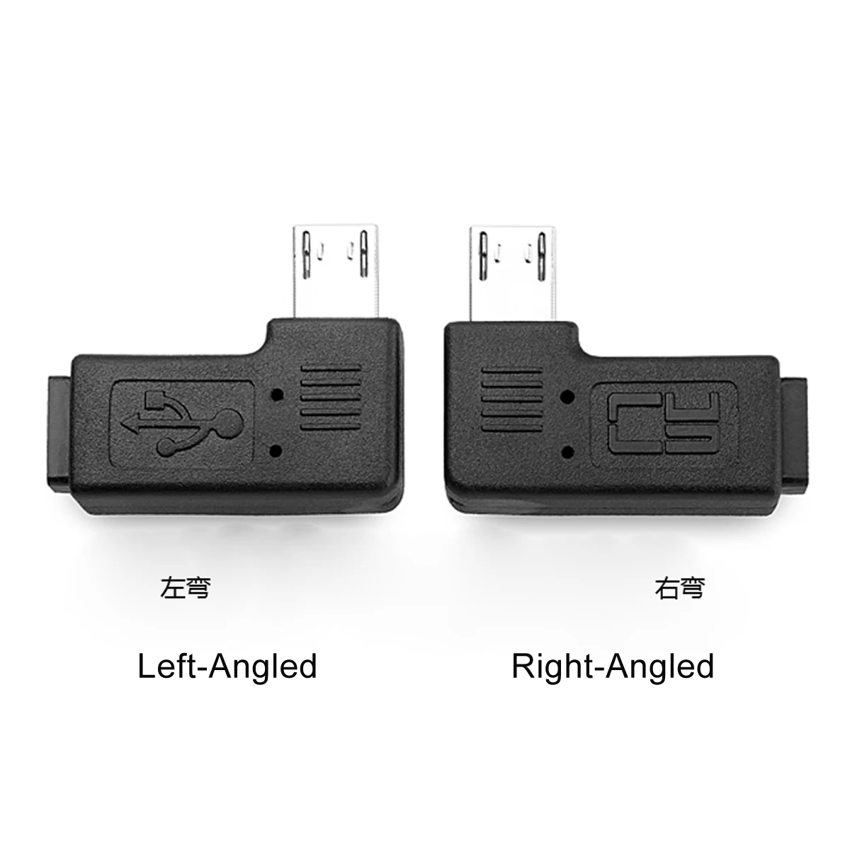 

CY 9mm Long Connector 90 Degree left or Right Angled Micro USB 2.0 5Pin Male to Female M to F Extension Adapter