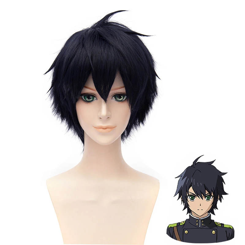 

Anime Seraph of the End Yuichiro Hyakuya Wig Cosplay Costume Men & Women Short Synthetic Hair Halloween Party Role Play Wigs