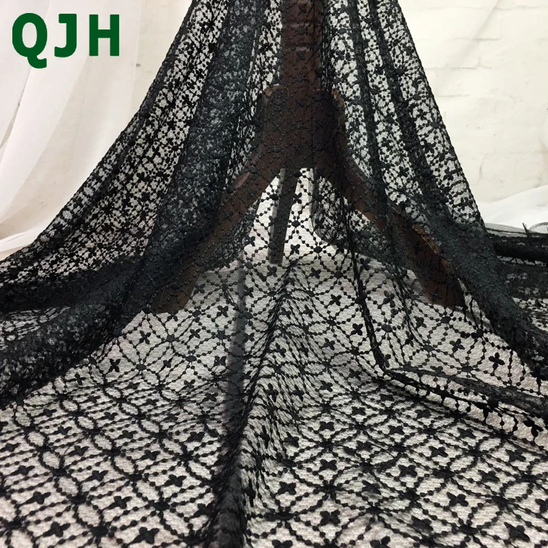 ブラックダイヤモンドネットミルクシルク刺繍レース生地トップ品質1ヤード130センチ幅アフリカチュールレースのウェディングドレス布sk455 Embroidery Lace Fabric Lace Fabricafrican Tulle Lace Aliexpress