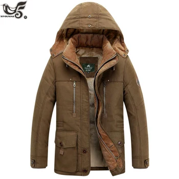 

XIYOUNIAO winter jacket Middle age Mens thick warm coat jacket men's Windproof casual hooded outwear parka men brand clothing
