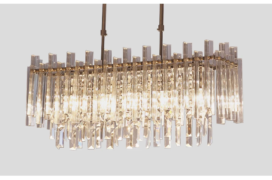 Youlaike Современная хрустальная люстра для столовой прямоугольная украшение дома светильники Светодиодный люстры