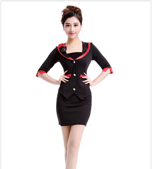 2016 New Sexy Hostess Uniforms with Cute Sailior Collar Elegant Hotel ...