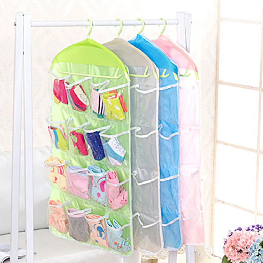 Doreen Box 16 Pockets Plastic Hanging Storage Organizer Bag Space Saver
