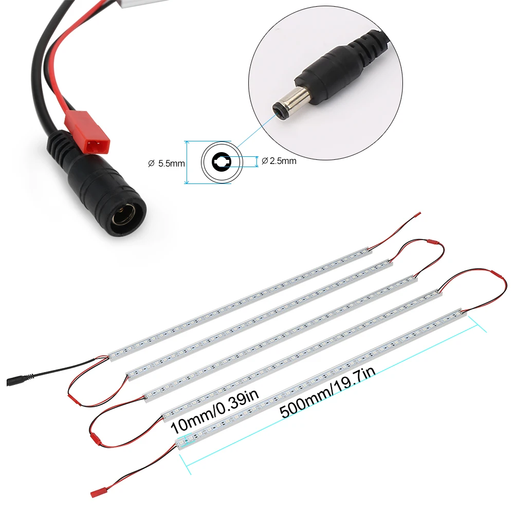 10 шт./лот 0,5 м SMD5050 10 W растет свет полосы красный/синий/светодиодные лампы rgb для цветов рассады комнатное растение гидропоника свет