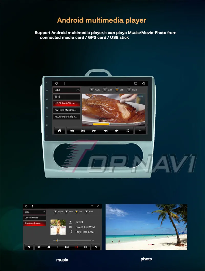 2 din android car radio For Ford Focus 2008 2009 Auto