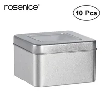 10 шт. Матовые прозрачные верхние квадратные пустые жестяные формы для косметики для хранения специй конфеты чай подарок дающий серебряный чай caddes кухонная посуда