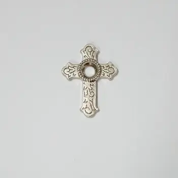 

(KB801) 10pc Western Cross Bezel Concho Saddlery Concho Silver