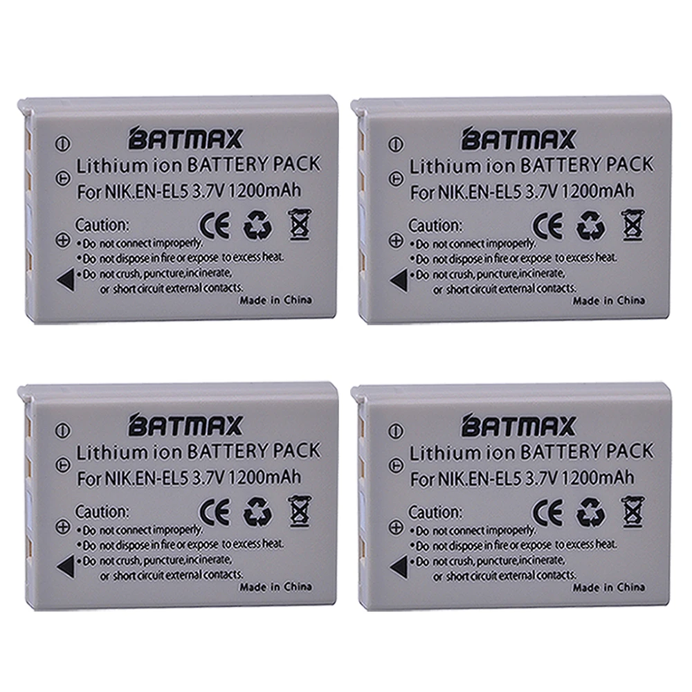 Batmax EN-EL5 EN EL5 ENEL5 4 шт. аккумуляторная батарея для камеры NIKON Coolpix P530 P520 P510 P100 P500 P5100 P5000