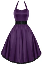 KOSTENLOSER VERSAND Lila Satin 50 s Rockabilly Pinup Partei Prom Schaukel eve Kleid UK 8-24 plus größe