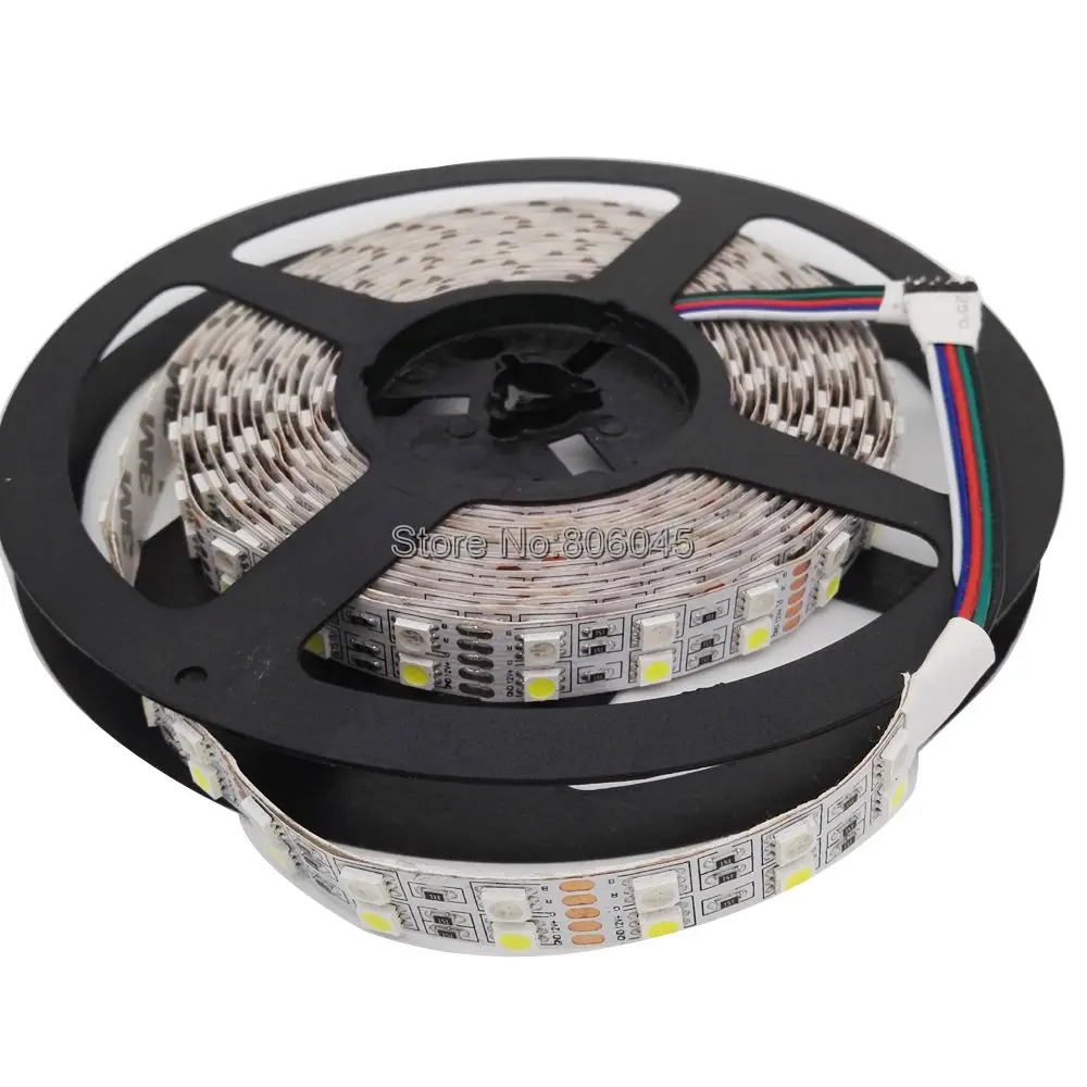Двухрядная гибкая светодиодная лента 5050 RGBW 5 м RGBWW RGB + белый или теплый 12 В