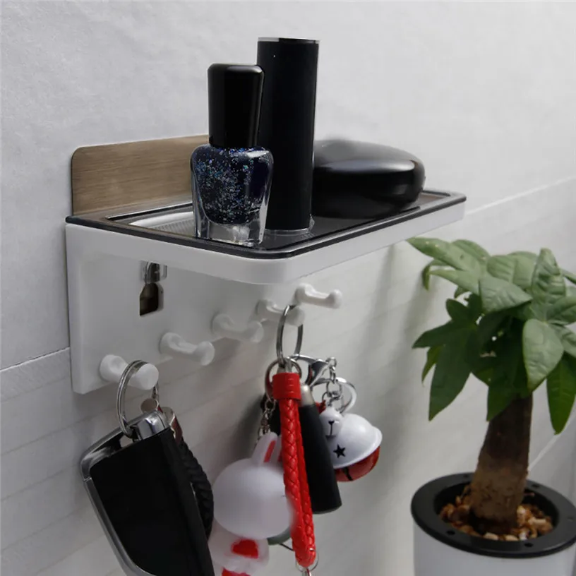 

Punch-Free Creative Storage Hook Door Closed Storage Rack for Keys Decorative Frame Storage Finishing Rack Household Holder ma09