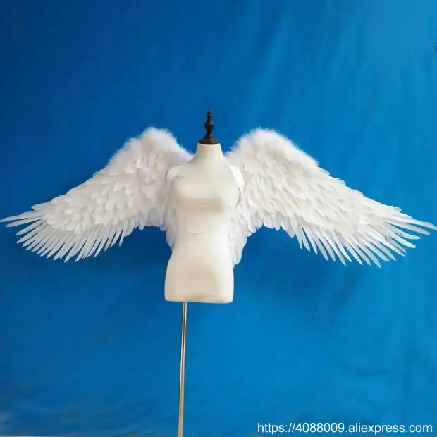 

Costumes high quality white angel feather wings Lady's cosplay supply fairy wings Beautiful wedding Birthday party deco props