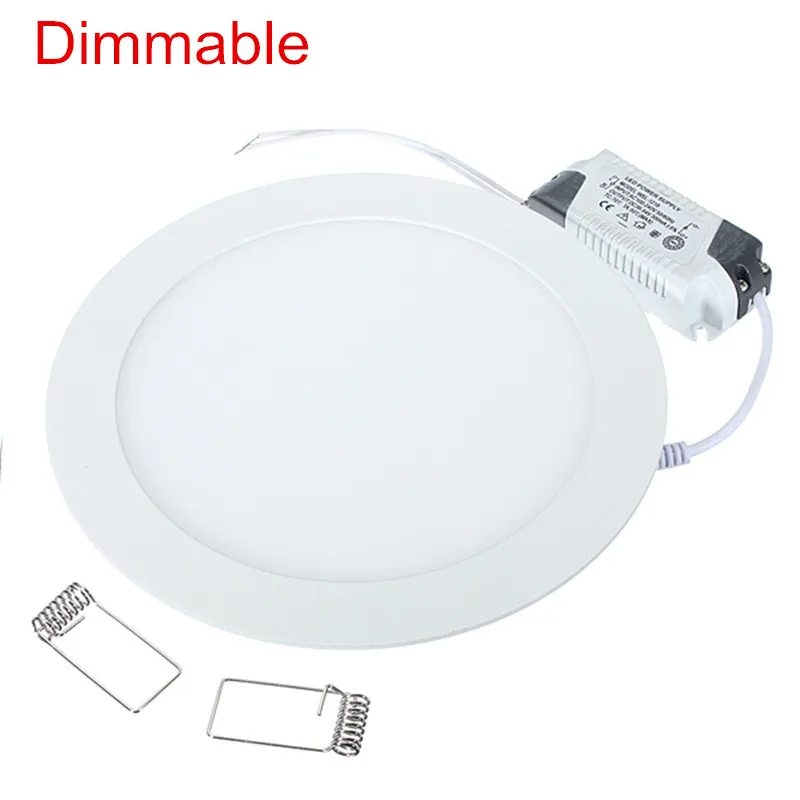 Painel de Luz do Painel Lote Pode Ser Escurecido Ultra Fino 3 w 4 6 9 12 15 25 Led Teto Recesso Grade Magro Redondo 10 Pçs - 5 Luzes do painel de LED