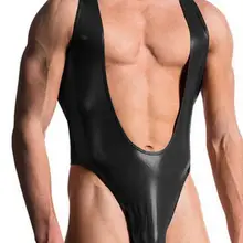 BOYTHOR мужские сексуальные, искусственная кожа нижнее белье импорт имитация кожи t-белье с изображением героев мультфильмов искусственная кожа