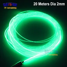 20 метров боковой светящийся оптоволоконный кабель атмосферное освещение автомобиля PMMA Универсальный диаметр 2,0 мм DIY проводной Контролер светодиодной полосы Замена