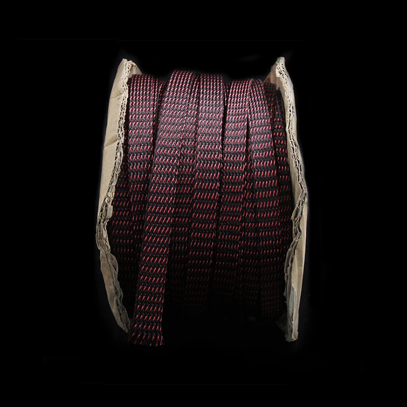

5M Red/black HIFI Power Audio Cable Sleeving Braided PET Copper Shield 16mm tube sleeves