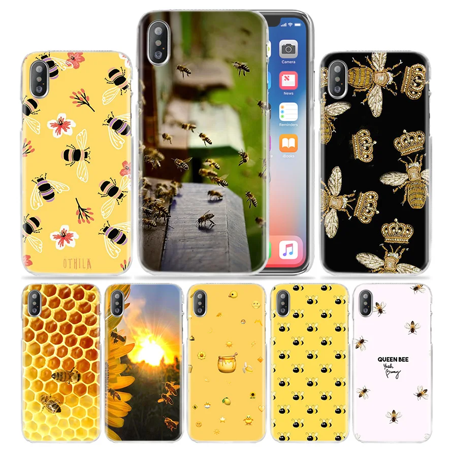 

Bee Golden Honey Case for iPhone XS Max XR X 10 7 7S 8 6 6S Plus 5S SE 5 4S 4 5C Clear Hard PC Animal Fundas Phone Cover Coque