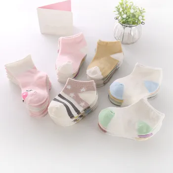 

5Pair/Lot Cotton Soft Baby Socks Newborn Candy Neonatal Mesh Kid Children Socks Infant Boy Girl Short Floor Sock 0-4T