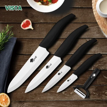 

Ceramic Knife Kitchen Knives Set 3 4 5 6 inch +Peeler Zirconia White Blade Fruit Chef Knife Vege Cooking Tool