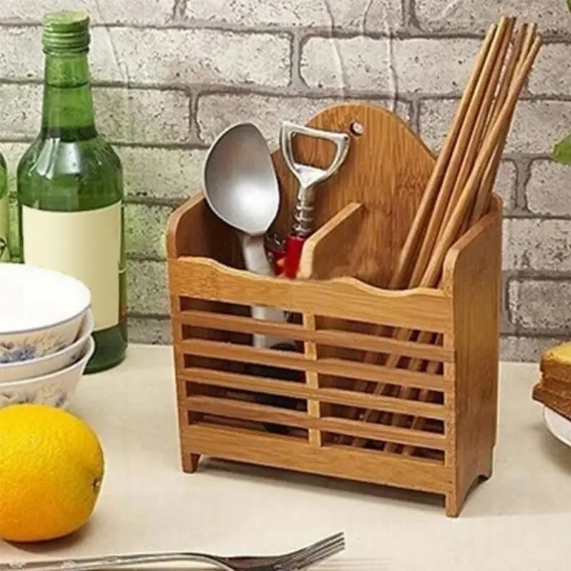

New Arrive Holder Hanging Storage Rack Holder Bamboo Wall Chopsticks Spoon Utensil