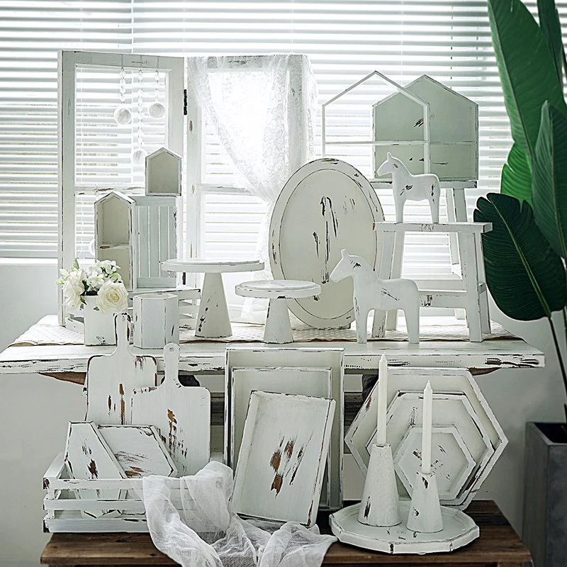 

SWEETGO Vintage white cake stand cupcake trays wedding home decoration storage racks dessert table photograph background tools