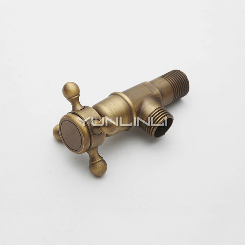 Европейский ретро угловой клапан полный медный толстый горячей и холодной воды доступны ручное колесо угол клапан BL-D4001F